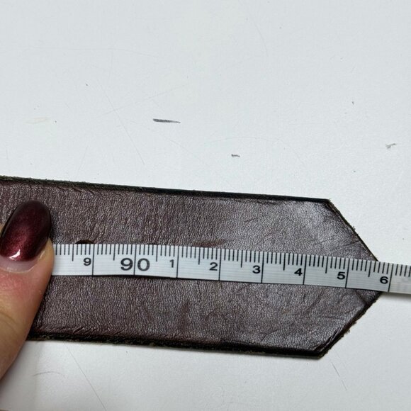 Vintage Southwestern Dark Brown Leather Belt w/ Sun Disc Concho Buckle – Unisex - Picture 11 of 11